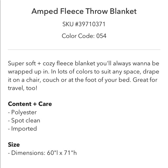 UO Amped fleece mauve blanket, 60x71. - Picture 5 of 8